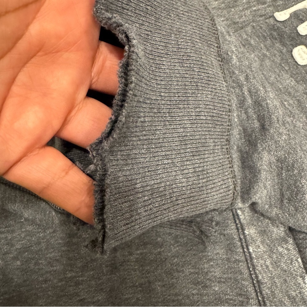 Abercrombie & Fitch Y2K Grunge Muscle Hoodie Distressed Faded XL - Picture 8 of 14